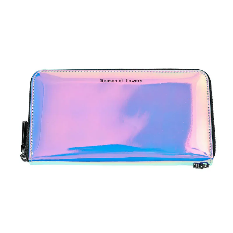 

Laser Leather Women Wallet Removable Hanging Credit Card Bag Multi-functional Folding ID Card Money Coin Phone Organizer Purse