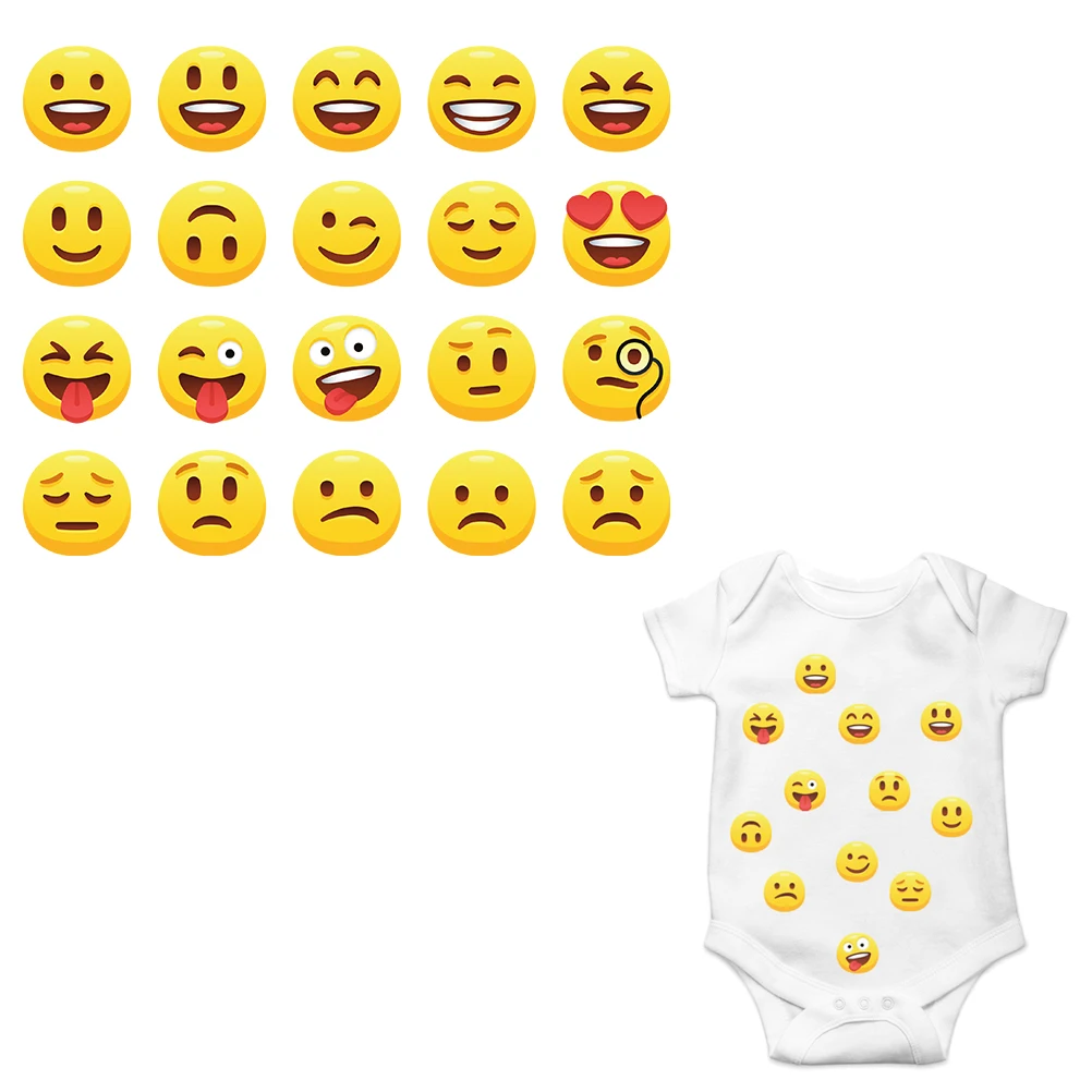 Ironing Emoji Stickers DIY Decorative Applique Clothes Stickers Home