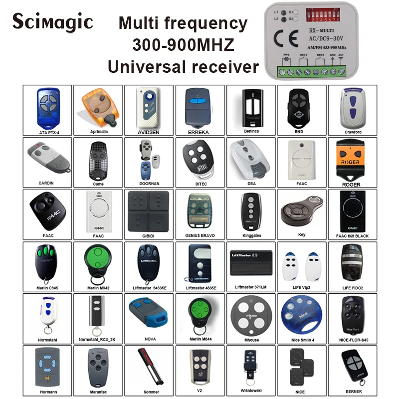 5 шт. гаражные ворота дистанционное управление приемник RX-Multi AC/DC9-30V AM/FM 433-900 МГц Универсальный удаленный приемник бесплатная доставка