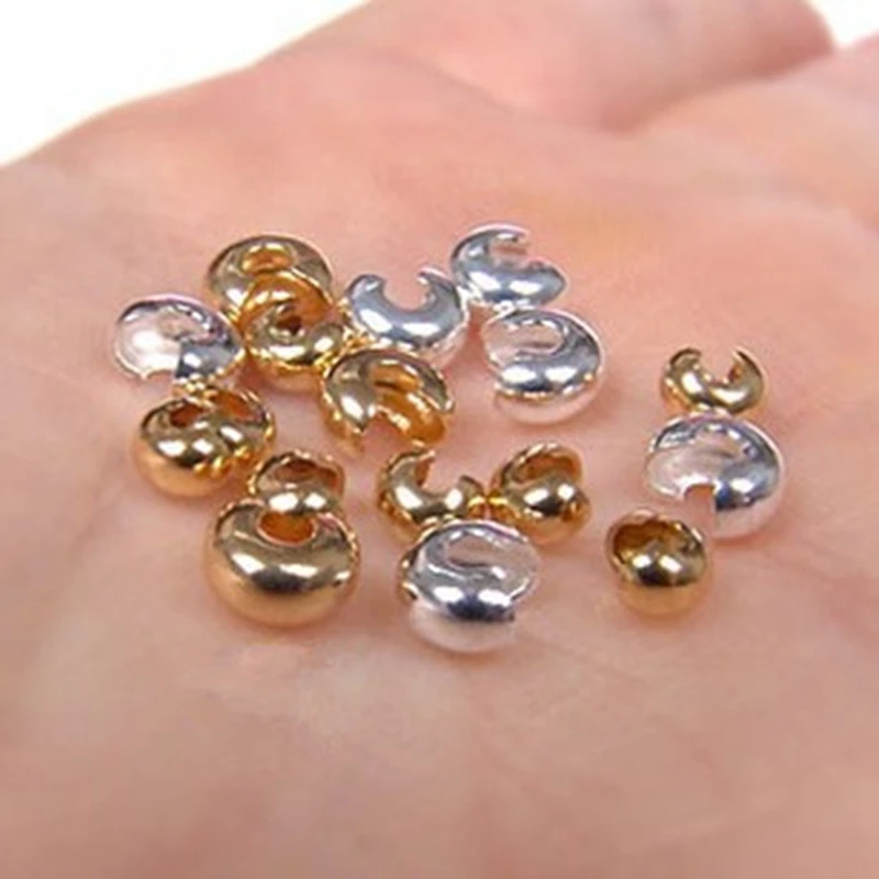 500Pcs/Pack Crimp End Beads Covers Jewelry Findings Jewellery