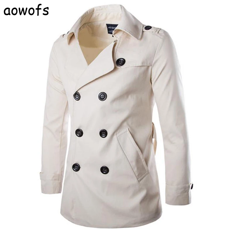 Мода aowofs внешней торговли человек хлопок ветровка двубортное пальто высокого качества Англия trech
