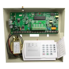 Заводская, металлическая коробка, охранная домашняя PSTN сигнализация, 8/16 проводная и 16 беспроводных зон, связь с детектором дыма, детектор движения PIR
