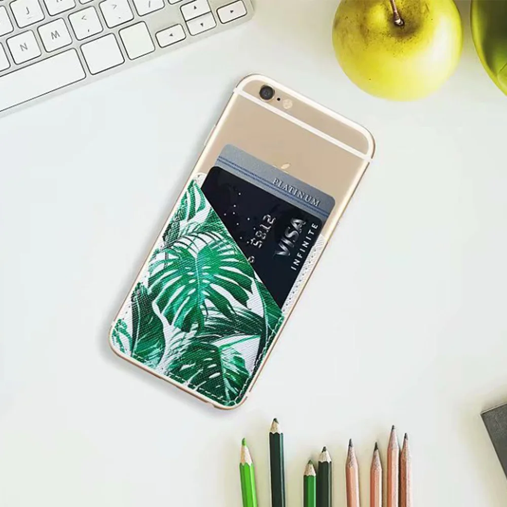 

Elastic Stretchy Lycra Cell Phone Wallet Case Cartoon Credit ID Card Holder Pocket Stick On 3M Adhesive Universally for iPhone 7
