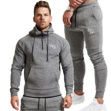 DERMSPE 2019 Autumn Gyms Men's Sets Fashion Sportswear Tracksuits Sets Men's GYMS slim fit Hoodies+Pants casual Outwear Suits