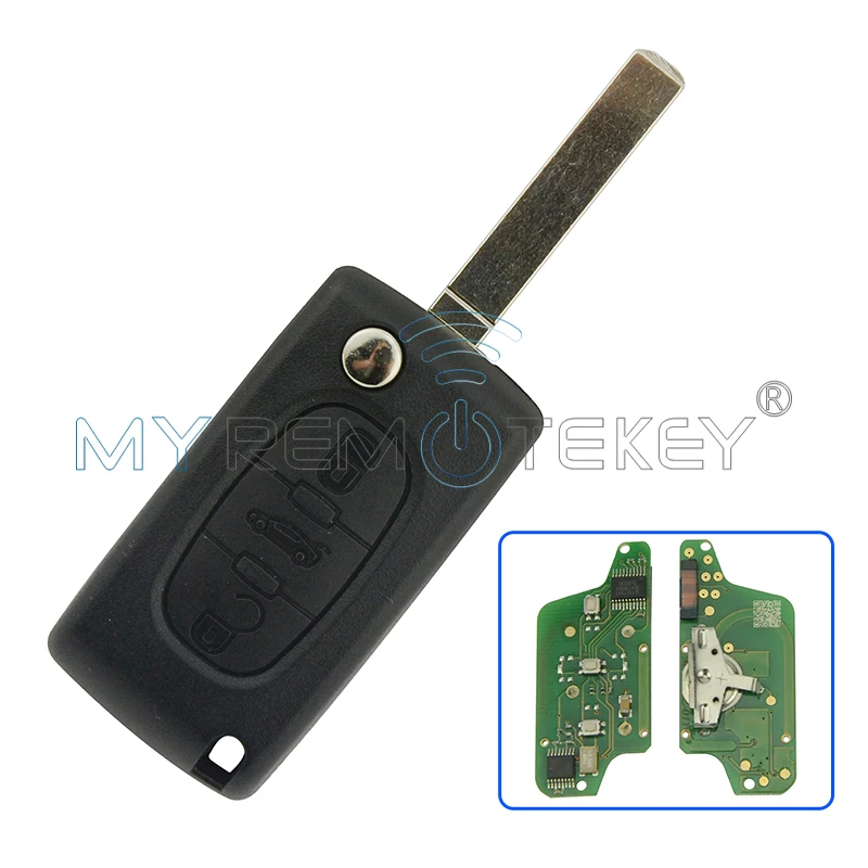 Remtekey CE0523 Flip remote car key 3 button middle trunk for Peugeot key for Citroen key ASK 433 mhz ID46 - PCF7941 VA2