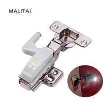 Универсальный Кухня шкаф Сенсор внутренний шарнир светодиодный ночной Светильник автоматический сенсорный переключатель включения/выключения лампы шкаф двери направляющая лампа