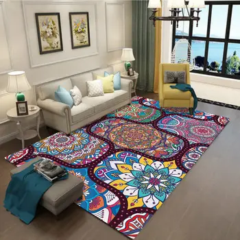

Vintage RugBohemian Art Ethnic Chinese Style 3D Carpet Lving Room Bedroom Study Mat Machine Washable custom Rug Home Accessories