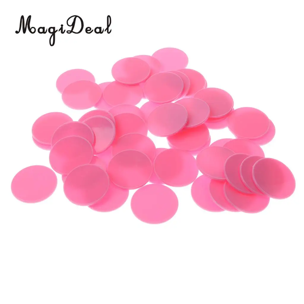 50Pcs Maths Counters - Coloured Round (32mm) Kids Toddler Educational Number Arithmetic Sorting Counting Game Teaching Aids Toy