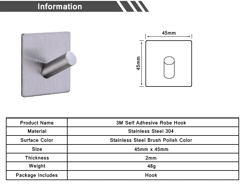 Buроскошная ванная комната туалет самоклеющиеся крючок для халата 1 крючки щеткой нержавеющая сталь настенная вешалка держатель