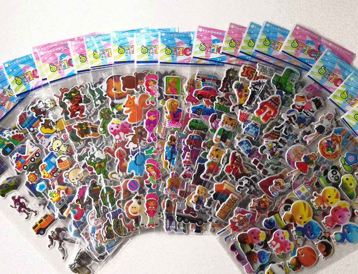 100 pcs 3D Cartoon Puffy Sticker Children Bubble Stickers no Repeat with Fruit Cars Animals Flowers for Kindergarten Reward 100 pcs 3D Cartoon Puffy Sticker Children Bubble Stickers no Repeat with Fruit Cars Animals Flowers for Kindergarten Reward