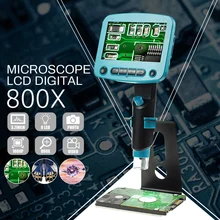 800x4,3 дюймов цифровой микроскоп ЖК-дисплей припой портативный USB высокая яркость 8 светодиодов электронный паяльный микроскоп США/ЕС