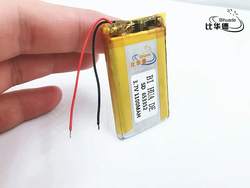 Li-po 3,7 V, 1100 мАч 653352 (полимер литий-ионный/литий-ионный аккумулятор) для смарт-часов, gps, mp3, mp4, сотовый телефон, динамик