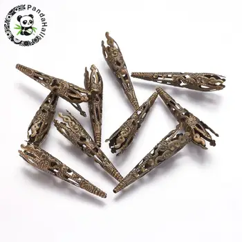 

500pcs Flower Iron Bead Caps Cone for Jewelry Making DIY Bracelet Necklace Accessories Findings 41x8mm hole: 1mm
