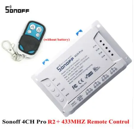 Sonoff 4CH Pro& Pro R2 умный Wifi переключатель домашний 433 МГц RF Wifi светильник 4 комплекта 3 режима работы инчинг Блокировка с Alexa - Цвет: 4CH Pro R2 remote