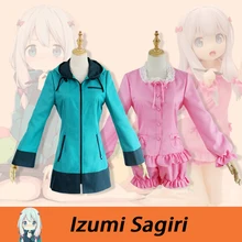 Eromanga Sensei Izumi Sagiri Cosplay Costume Pajamas Pink Uniform Suit Outfit Clothes Top & Shorts Set Stock