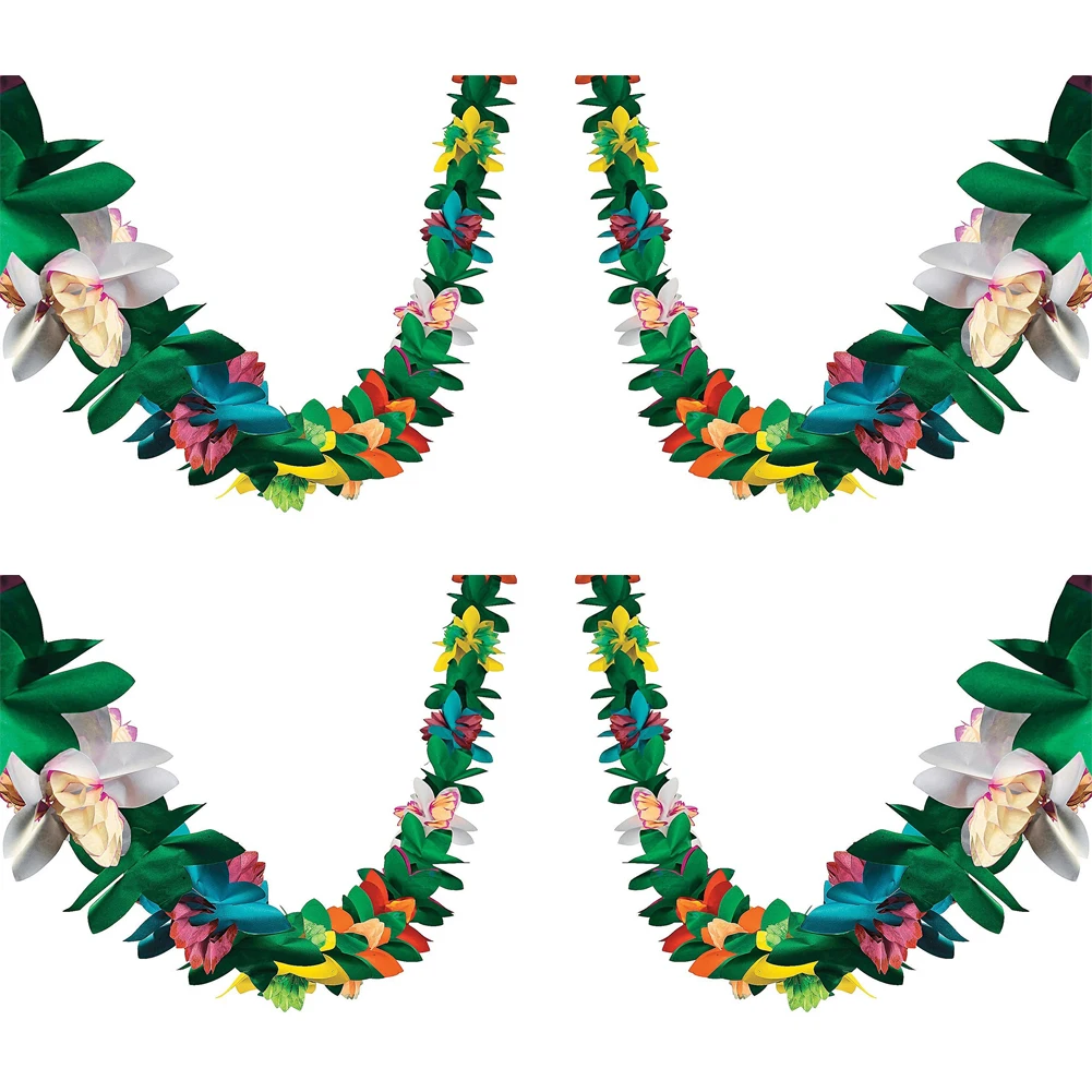 

3M Hawaii Style Colorful Tissue Flower Garland Tropical Type Birthday Paper Flower Garland Festival Party Home Decoration