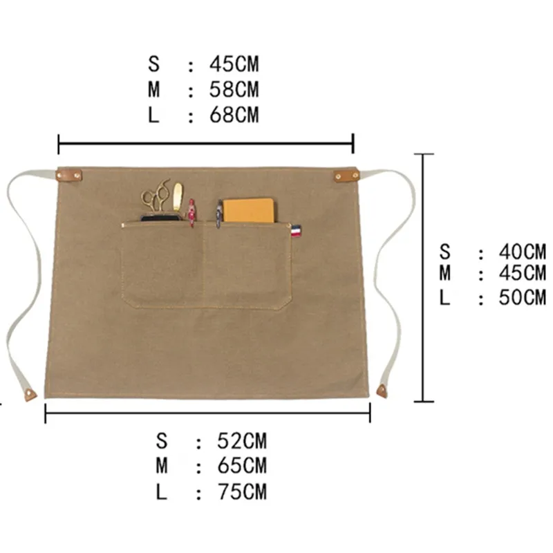 Waist Canvas Apron Cotton Straps E18-10