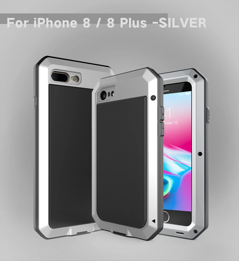 R-JUST, Классический роскошный металлический защитный противоударный алюминиевый чехол для iPhone X, 6, 6 S, 7, 8 Plus, 5S, SE, 5C, 4S, водонепроницаемый чехол