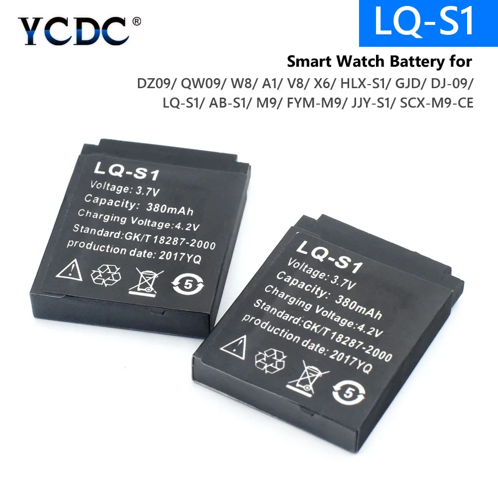 

Original rechargeable Li-ion Battery 3.7V 380MAH Smart Watch Battery Replacement Battery For Smart Watch dz09 A1 V8 X6