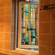 Ширина 92 см витражная окрашенная пленка для окна, не содержит клея, стеклянные наклейки, статическая непрозрачная пленка для спальни, офиса, двери, дома, декоративная пленка
