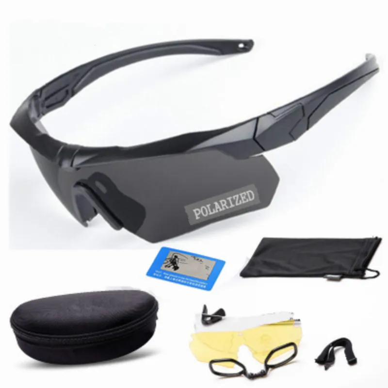 

Polarized Cycling Eyewear Military Tactical Glasses UV400 Sunglasses 3 Lens Airsoft CS Shooting Protect Goggles Gafas ciclismo