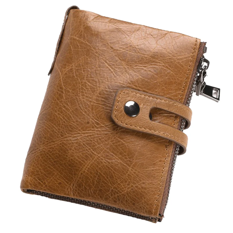 Best Sell Cow Genuine Leather Men Wallet Small Men Wallet Walet Zipper