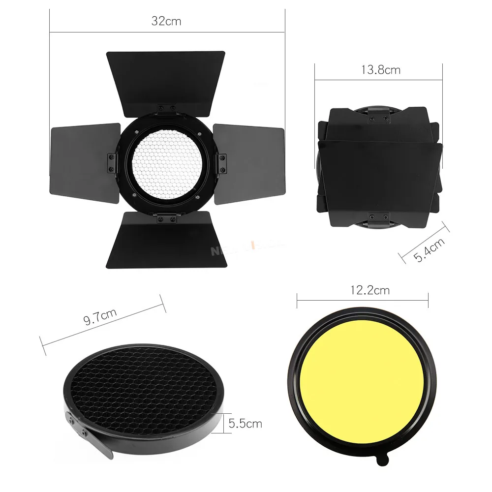 BD 03 Pro Barn Door 3 в 1 с сотовой сеткой и гелевыми цветными фильтрами Barndoor Universal Mount|barn