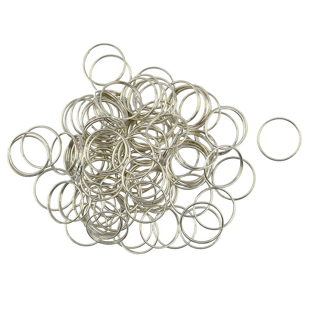150pcs Split Key Rings 18mm White K & Bronze Plated Steel Split Ring for Car Home Keys Organization Arts & Crafts DIY Jewelry
