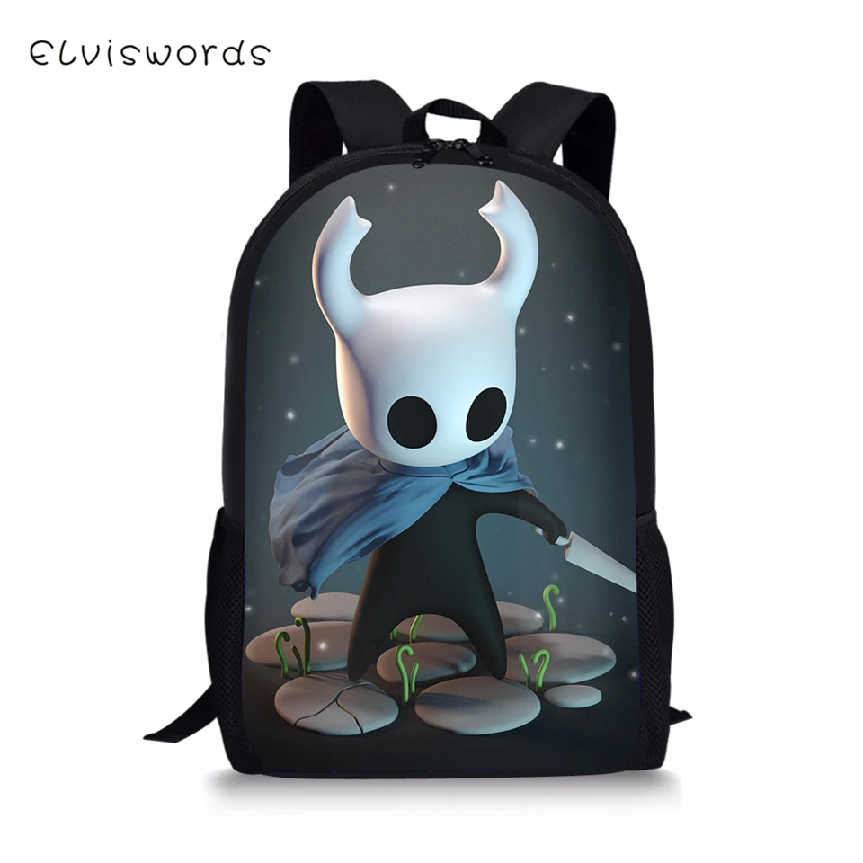 

ELVISWORDS Kids School Bags Hollow Night Prints Pattern Kids Cartoon Travel Backpack Fashion Design School Backpack for Boys