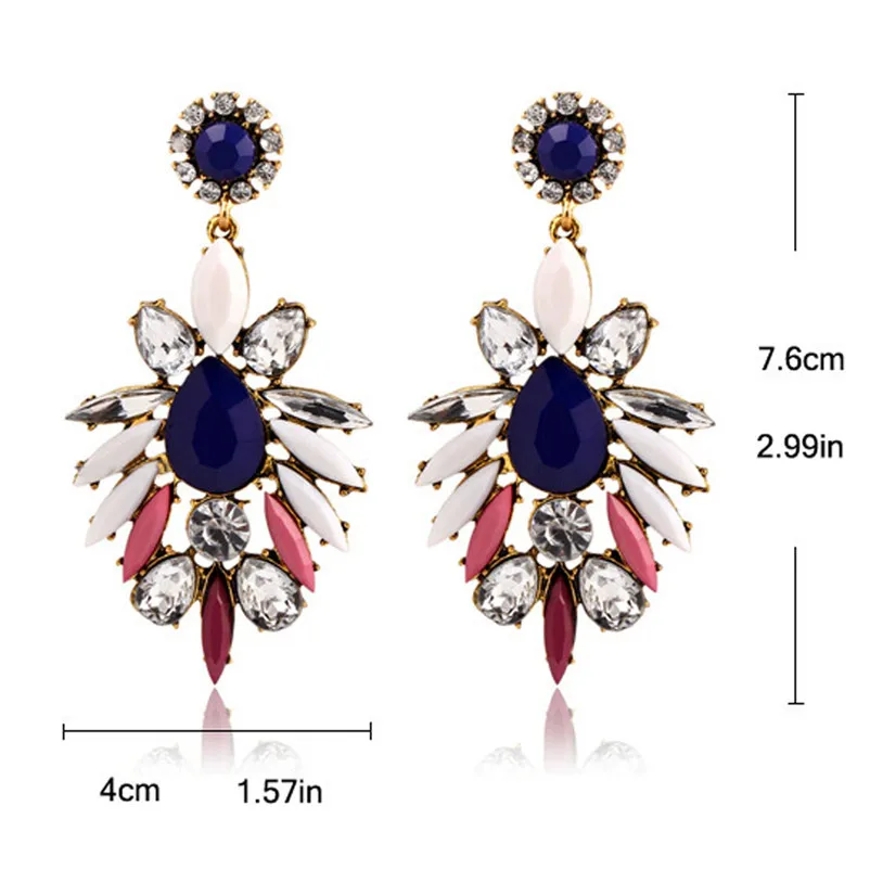 2018 NEW Trendy earrings for Women Bohemia National Wind Rhinestone Dangle Drop Studs Earrings Jewelry Boucles d'oreilles J07#N (5)