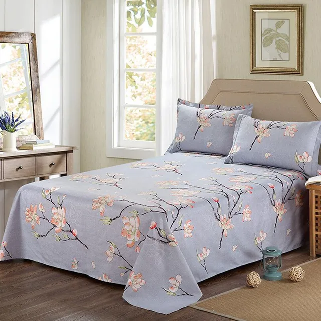 1 piece floral printing flat sheet for single double bed sanding bed floral flat sheet