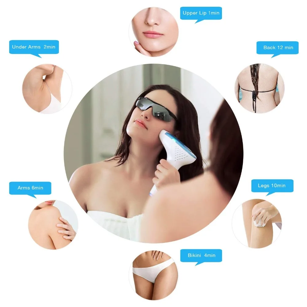 Laser IPL depilator Laser Hair Removal Machine with 3 Lamps 300000 Shots Acne Clearance Skin Rejuvenation Home Use Beauty Device