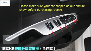 

Lapetus Better Protector ! ABS / For KIA Optima K5 2016 Door Armrest Panel Cover Trim Window Glass Lift Buttons Frame Trim