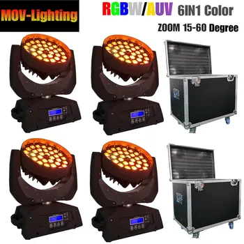 

Flycase led wash zoom rgbw zoom 36x18w 6in1 led moving head wash light DMX512/master Slave/sound Control led wash zoom