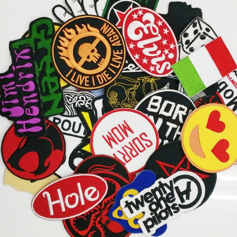 

Aanywell patch 24 pcs Mixed Random patches Computer Embroidery Badges Hand Sewing Ironing Sticker On Cloth Garment Hat Bag A