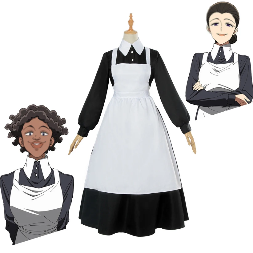 Anime The Promised Neverland Isabella Halloween Cosplay Costume Apron 