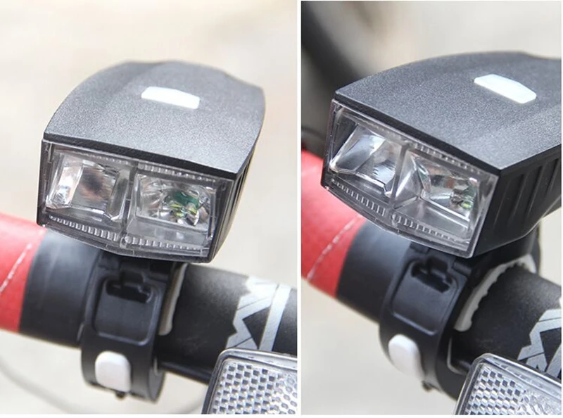 Clearance USB Rechargeable Waterproof Bicycle Light with Adjustable High Bean & Low beam Light Cycling Horn Light 120db 15