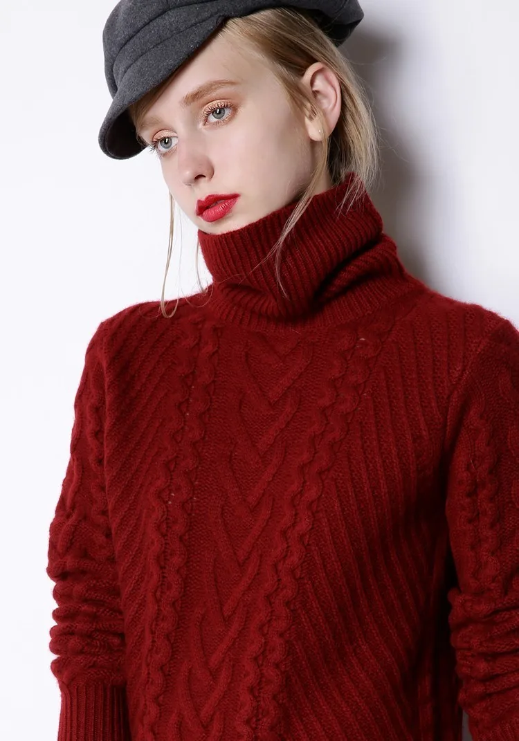 Brand Sweater 2019 New Women's Turtleneck. Fashion Loose Woolen Ladies Sweater.Pull Femme Hiver. Warm Cashmere Sweater S-2XL  (15)
