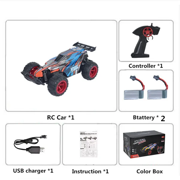 Радиоуправляемый автомобиль 2WD 2,4 GHz альпинистский автомобиль с дистанционным управлением модель автомобиля внедорожный радиоуправляемый светодиодный автомобиль радиоуправляемые игрушки - Цвет: Blue 2B Color Box