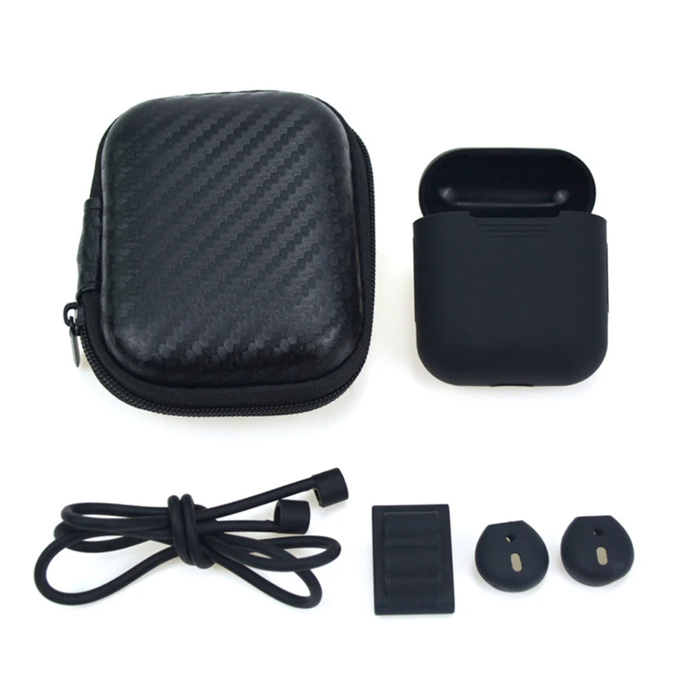 

VirWir Silicone Protective Cover Pouch Case & Anti Lost Strap & Ear Cover Hooks & Earphone holder for Apple AirPods