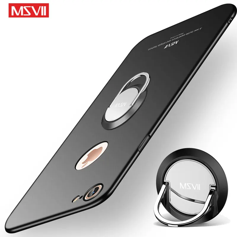 MSVII чехол для iPhone 7 роскошный матовый 8 Plus тонкий металлический Hrad держатель |
