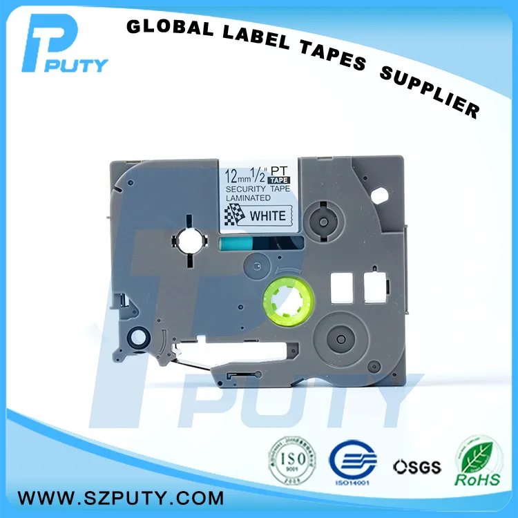 

manufacturer direct selling compatible TZe-SE3 Black on White 12mm labels for Ptouch label printer with perfect compatibility