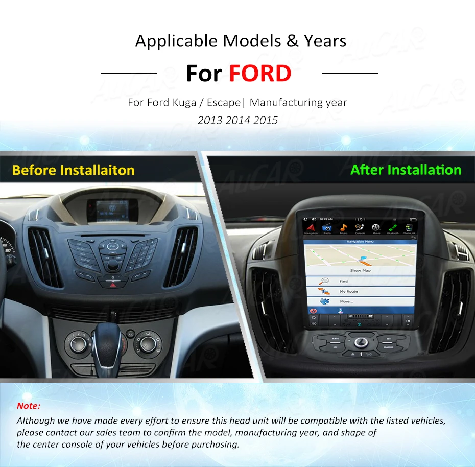 Clearance Android 8.1 Tesla Style 10.4" GPS Navigation system for Ford Kuga Escape 2013 - 2017 car radio 2 din cassette player multimedia 7 Clearance Android 8.1 Tesla Style 10.4" GPS Navigation system for Ford Kuga Escape 2013 - 2017 car radio 2 din cassette player multimedia 7