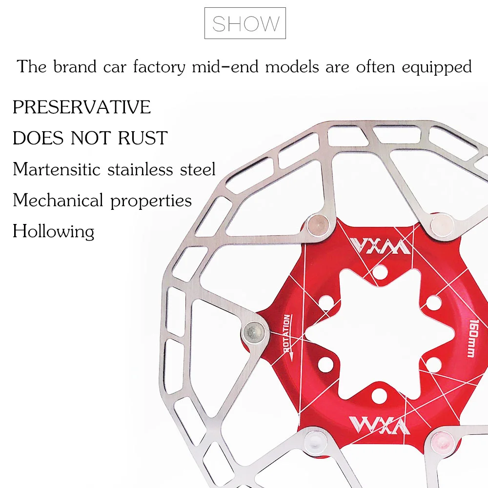 VXM 1 шт. MTB дорожный велосипедный дисковый тормоз охлаждающий плавающий ротор 160 мм 6 болтов ротор MTB дисковые Тормозные колодки для MTB велосипеда Сверхлегкий