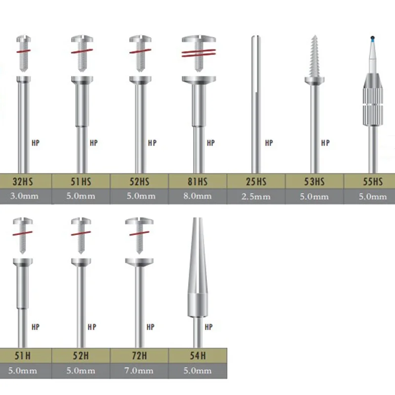 20pcs Dental Stainless Steel Mandrels Polishing Mandrels Stainless