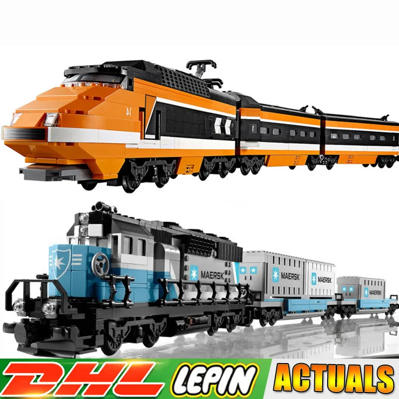 

LEPIN 21006 Maersk Train +21007 Horizon Express Technic Building Block Bricks Toy for Children Compatible LegoINGlys 10219 10233