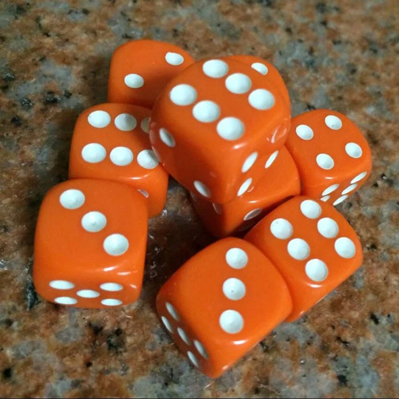 New 10Pcs Portable 16mm Acrylic Round Corner Dice 6 sided Die Playing Table Games Party Family Funny Dice