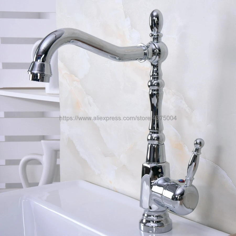 Bathroom Single Handle Hole Hot Cold Water Mixer Taps Wash Basin Bathroom Kitchen Deck Mounted Basin Faucet Nnf925