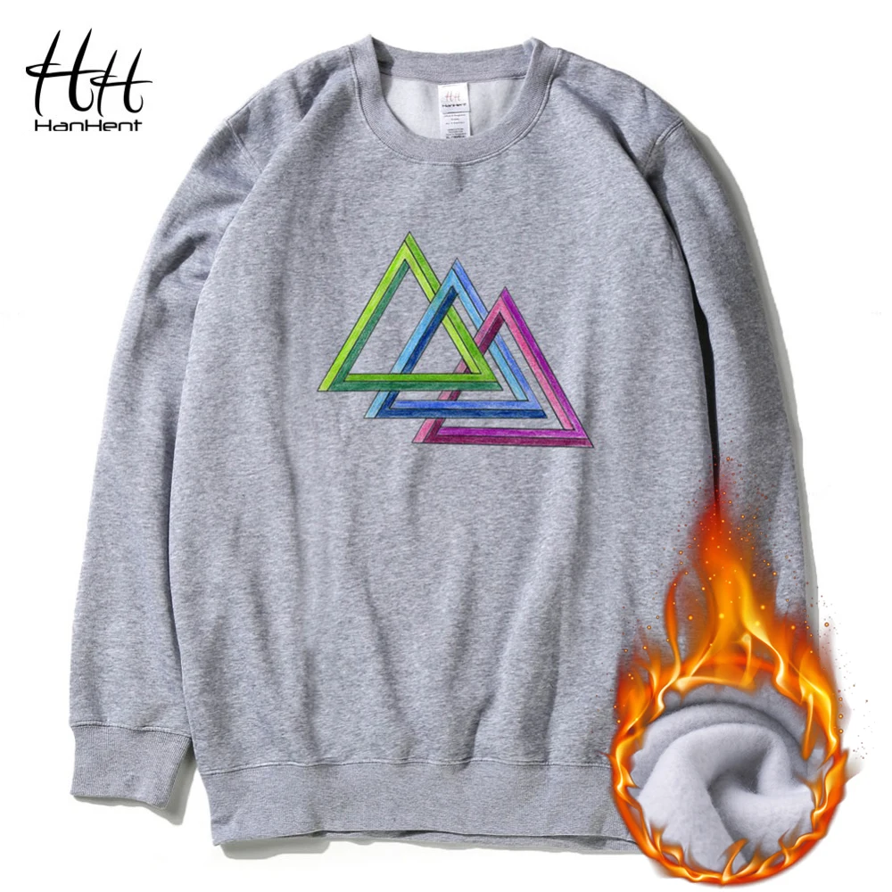 

HanHent Payne Lodz Triangle Sweatshirts Fleece Thicken Men Winter Long Sleeve O-Neck Creative Pullover Hoodies Hip Hop AD0465