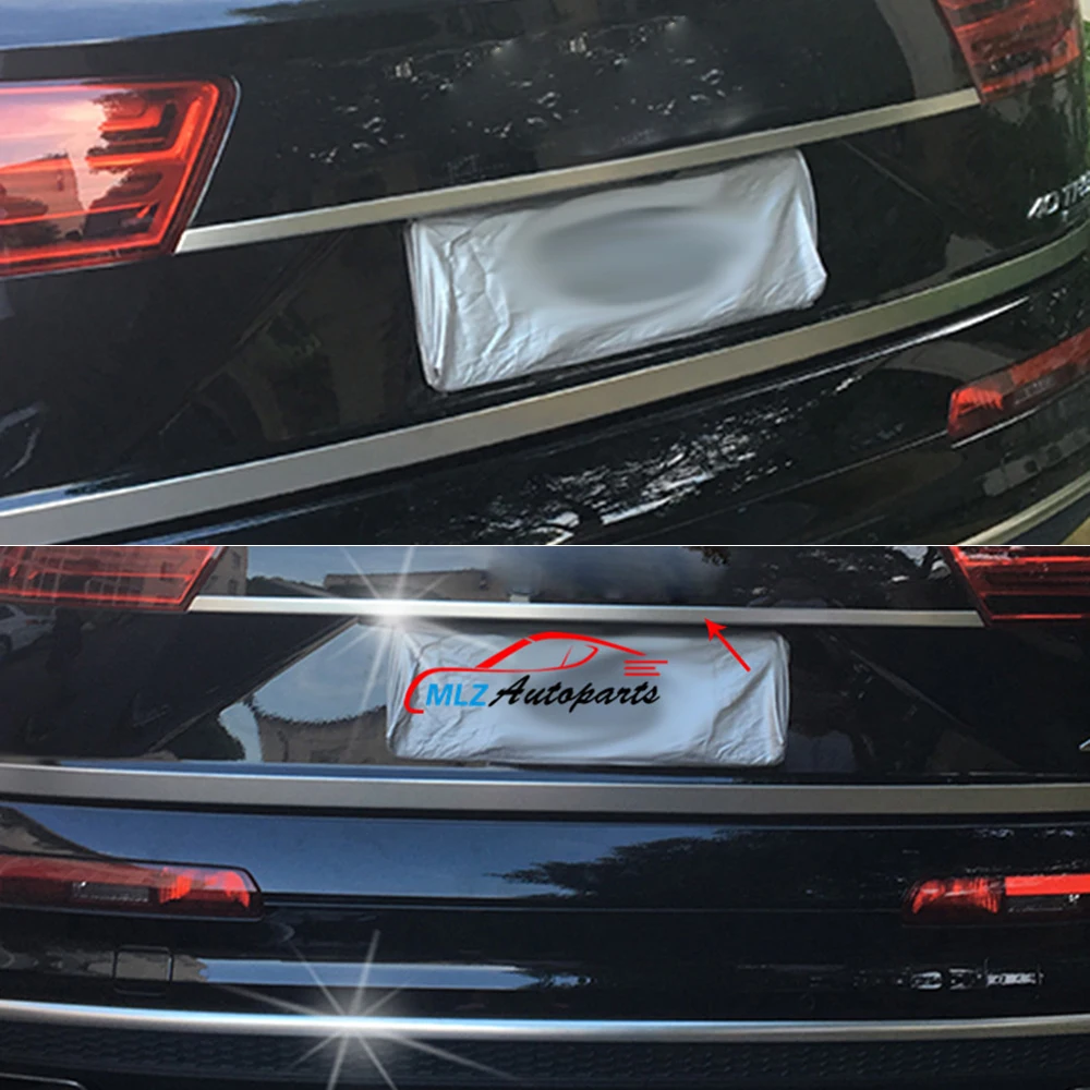 

Car Rear Tail Trunk Light Middle Bumper Lid Strip Cover Trim Stainless Steel For Audi Q7 4M 2016 2017